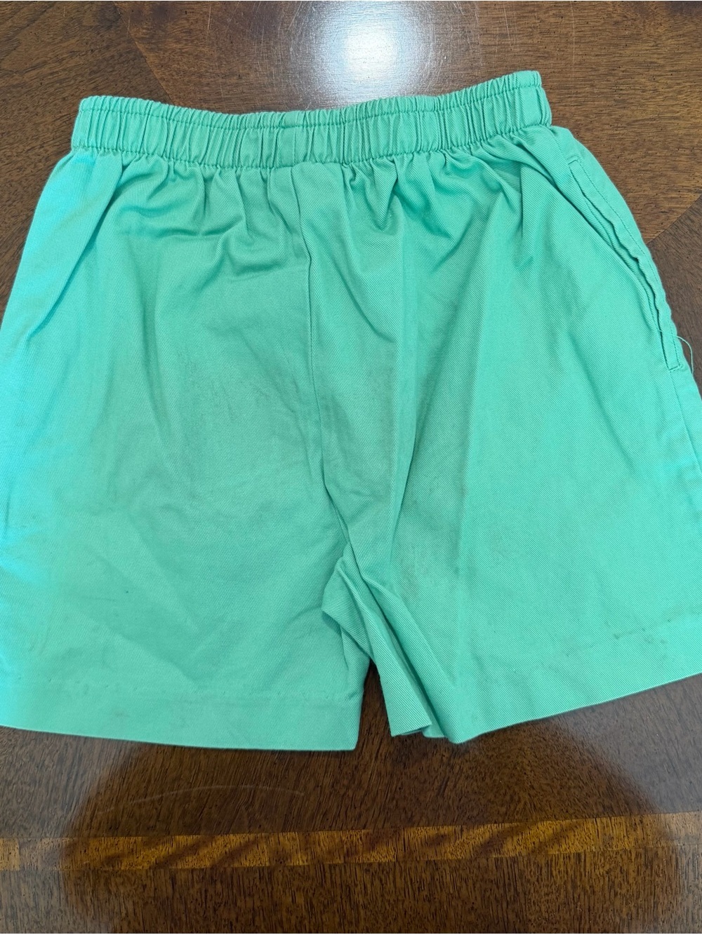 Little English Green Elastic Waist Shorts